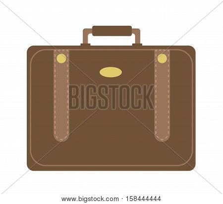 Business suitcase icon flat style. Portmanteau isolated on a white background. Vector illustration