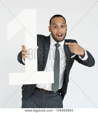 Business Indian Man Number One Concept