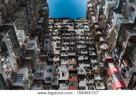 Hong Kong city apartment crowded residence area