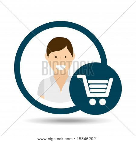 character shop cart social media concept vector illustration eps 10