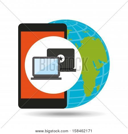 global device digital social network vector illustration eps 10