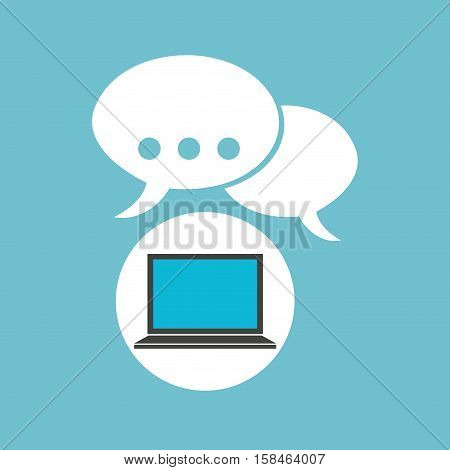 social media laptop bubble speech vector illustration eps 10
