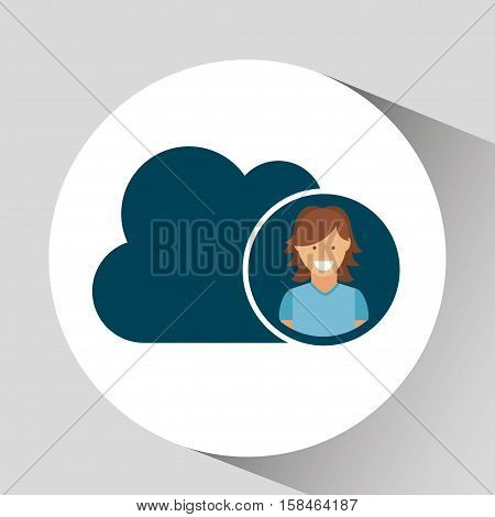 character girl cloud social media concept vector illustration eps 10