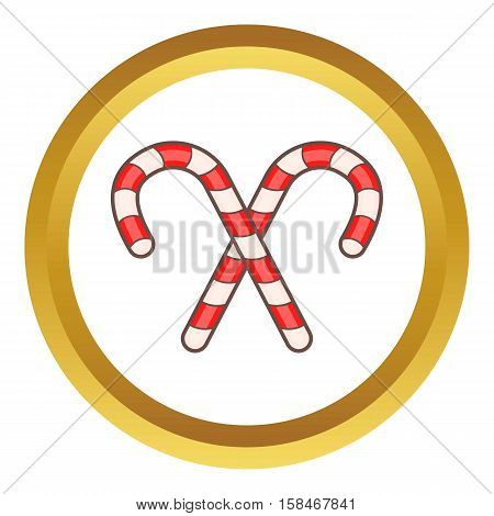 Candy canes for Christmas in cartoon style isolated on white background vector illustration