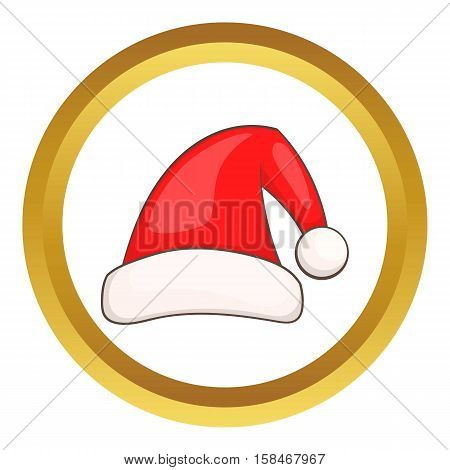 Santa Claus red hat in cartoon style isolated on white background vector illustration