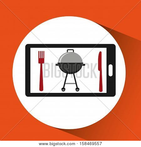 smartphone order bbq food online vector illustration eps 10