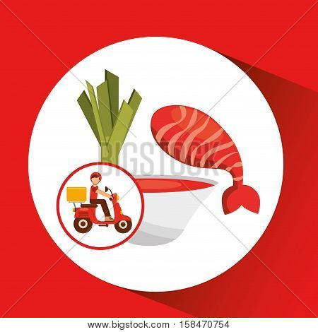 delivery boy ride motorcycle vector illustration eps 10
