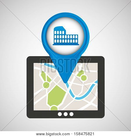 mobile device rome gps map vector illustration eps 10