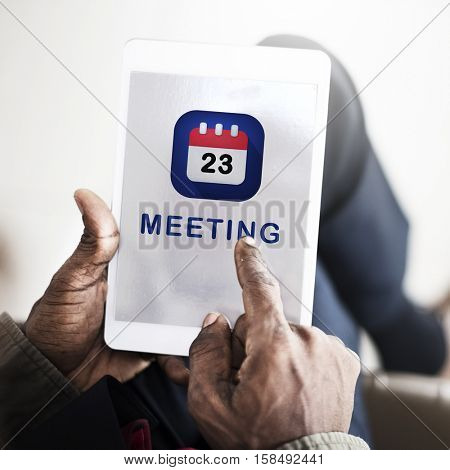 Calendar smat phone meeting concept