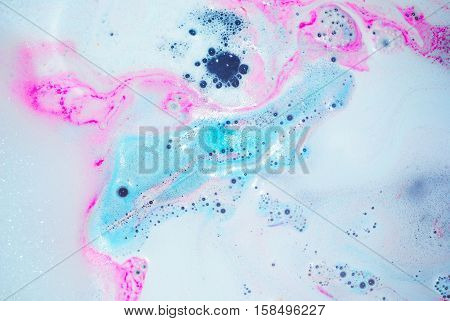 Explosion of colour after a bath bomb