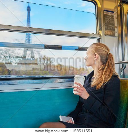 Beautiful Young Woman In Parisian Subway