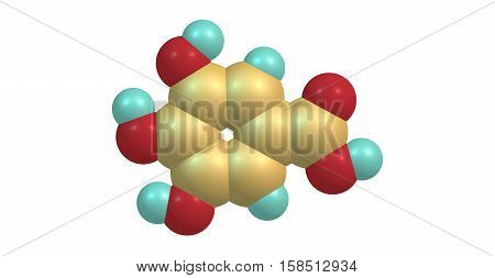 Gallic acid is a trihydroxybenzoic acid a type of phenolic acid found in gallnuts sumac witch hazel tea leaves oak bark and other plants. 3d illustration