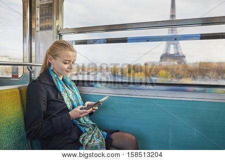 Beautiful Young Woman In Parisian Subway