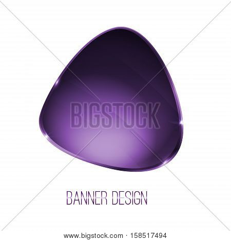 shiny glossy banner with silver metallic surfice. violet color