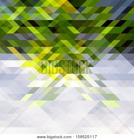 Green yellow and gray triangles abstract geometry pattern. Can be used as a website background. Vector