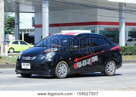 CHIANG MAI THAILAND - OCTOBER 27 2016: Private Eco car Honda Brio Amaze. On road no.1001 8 km from Chiangmai Business Area.
