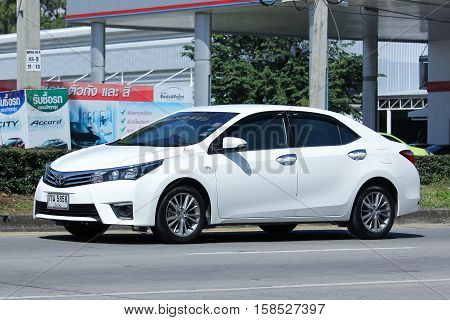 CHIANG MAI THAILAND - OCTOBER 27 2016: Private car Toyota Corolla Altis. On road no.1001 8 km from Chiangmai city.
