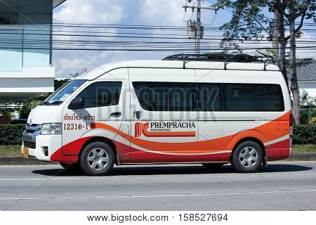 CHIANG MAI THAILAND - OCTOBER 27 2016: Prempracha company van. Route Phrow and Chiangmai. On road no.1001 8 km from Chiangmai Business Area.