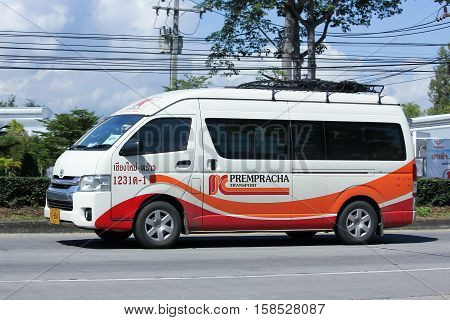 CHIANG MAI THAILAND - OCTOBER 27 2016: Prempracha company van. Route Phrow and Chiangmai. On road no.1001 8 km from Chiangmai Business Area.