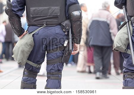 Police officer. State of emergency. Policeman on duty. Counter-terrorism.