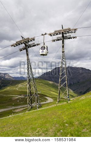 Livigno, Italy - August 3: Cabin Lift In Mountain Bikepark Mottolino On 3 August 2016 In Livigno, It