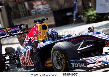 close up of David Coulthard durchführen einen Demo-run