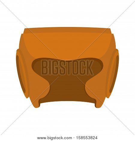 Boxing Helmet Orange. Boxer Mask Isolated. Spor Accessory For Training