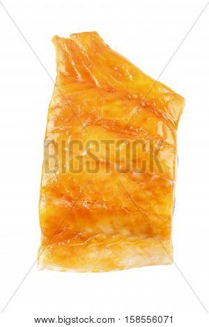 smoked scottish haddock fillet isolated on white background