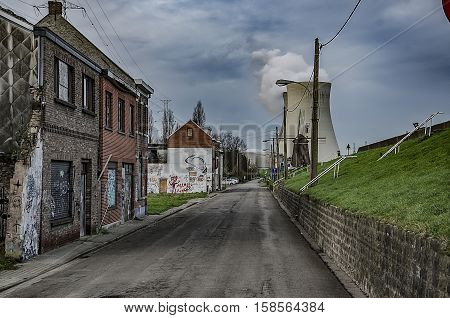 Doel, Belgium DECEMBER , 30 2015 The abandoned Doel city in Belgium