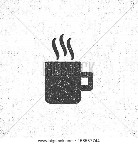 Retro cup icon. Isolated on white background cup symbol. Vintage silhouette design. Stock vector cup pictogram.