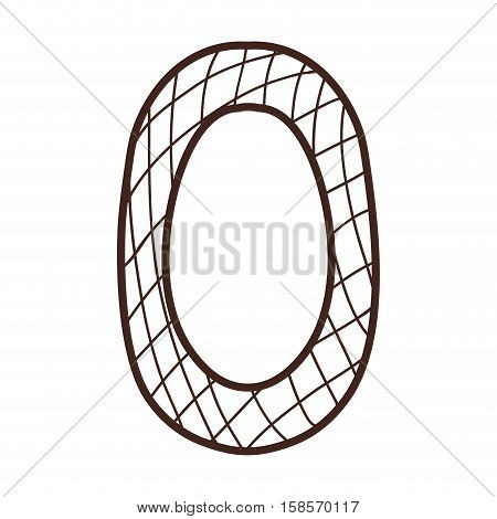 silhouette number zero with line crossed vector illustration