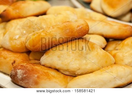 cooking delicious cakes at home. Floury products with filling.
