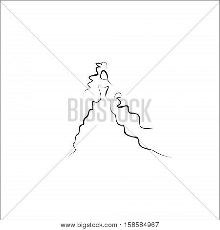 bride icon vector line woman illustration wedding