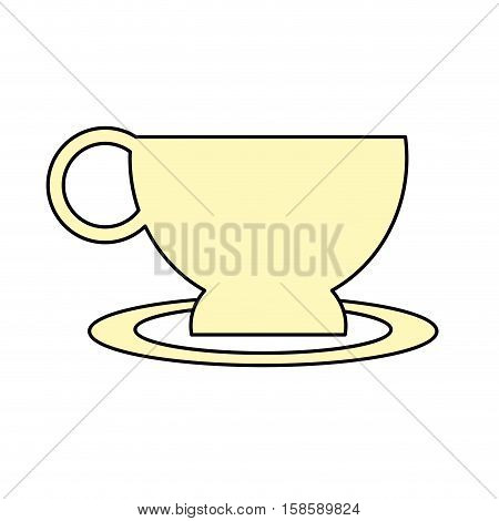 cup coffe plate break time office icon vector illustration eps 10