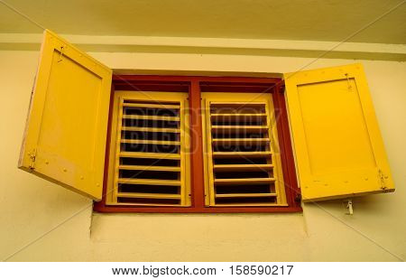 Colorful Caribbean Window on the island of St Maartin