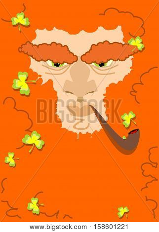 Leprechaun With Red Beard. St. Patricks Day Character. Irish Holiday