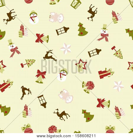 Stock vector seamless of winter and Christmas elements