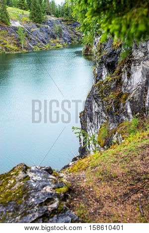 wonderful views of marble canyon in Karelia russia