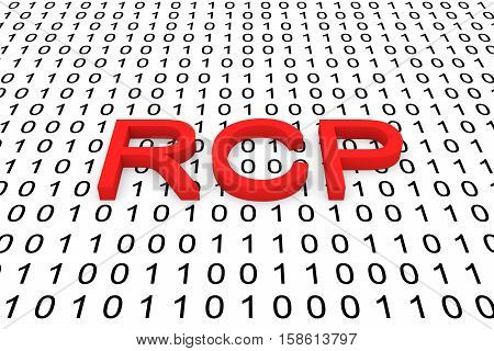 RCP in the form of binary code, 3D illustration