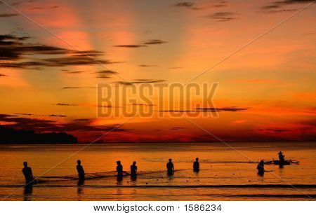 Pesca al tramonto