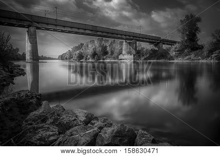 Bridge over the river Sava iz Zagreb Croatia