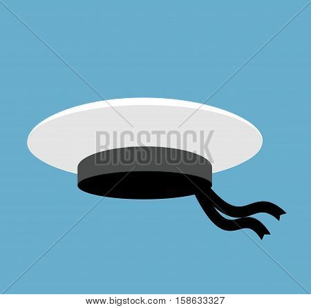 His Cap Isolated. Sailor Hat On White Background