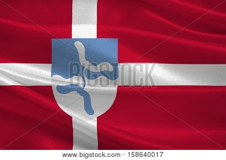 Flag of Vejen in Southern Denmark Region. 3d illustration