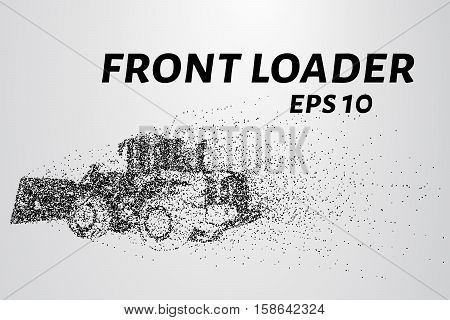 Front Loader From The Particles. Front Loader Consists Of Circles And Points. Vector Illustration