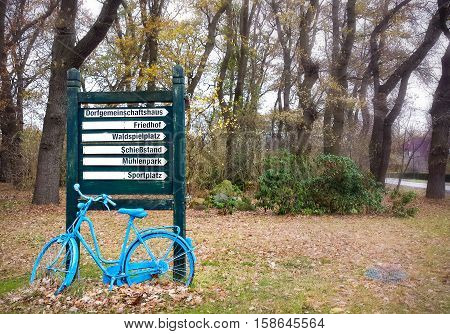 Rural place in Germany nearby Lingen. Painted bicycle catched my eye.