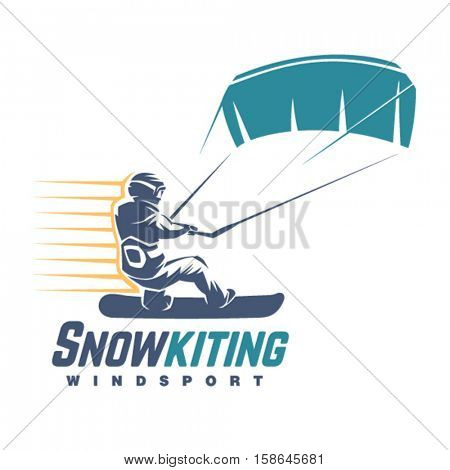 Snowkiting. Sport emblem