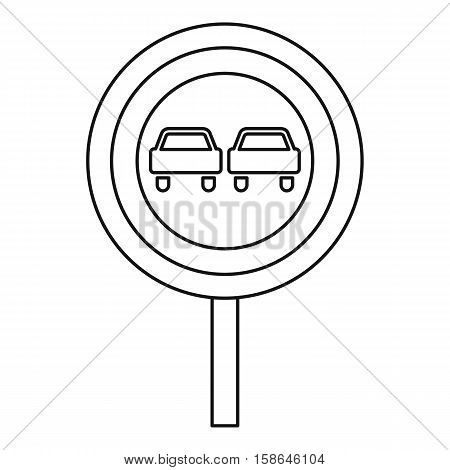 No overtaking road sign icon. Outline illustration of no overtaking road sign vector icon for web