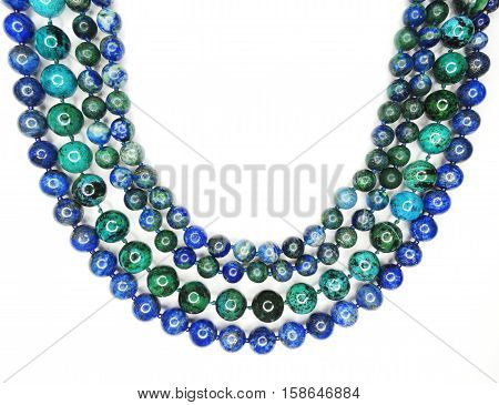 semigem blue necklace with bright crystals jewellery