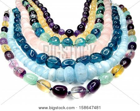semigem bright  necklace with bright crystals jewellery