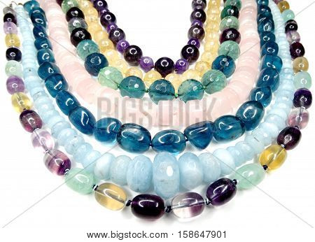 semigem colorful necklace with bright crystals jewellery